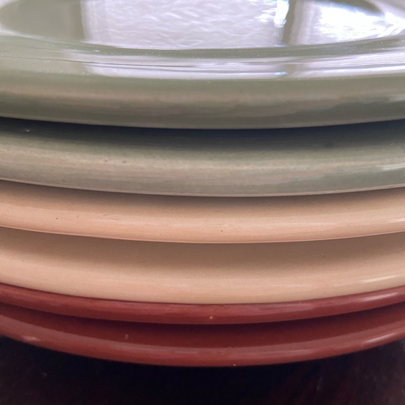 Set 2 POTTERY BARN Mexico SAUSALITO Dinner Plates 12” CHOICE Ivory Green Spice - Picture 12 of 14